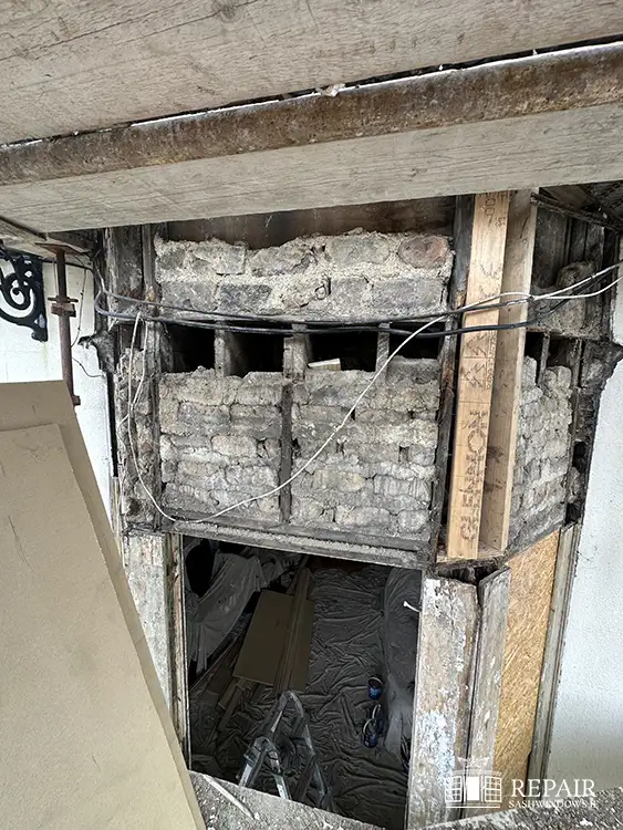 Belgrave Road, work in progress sash windows refurbishment